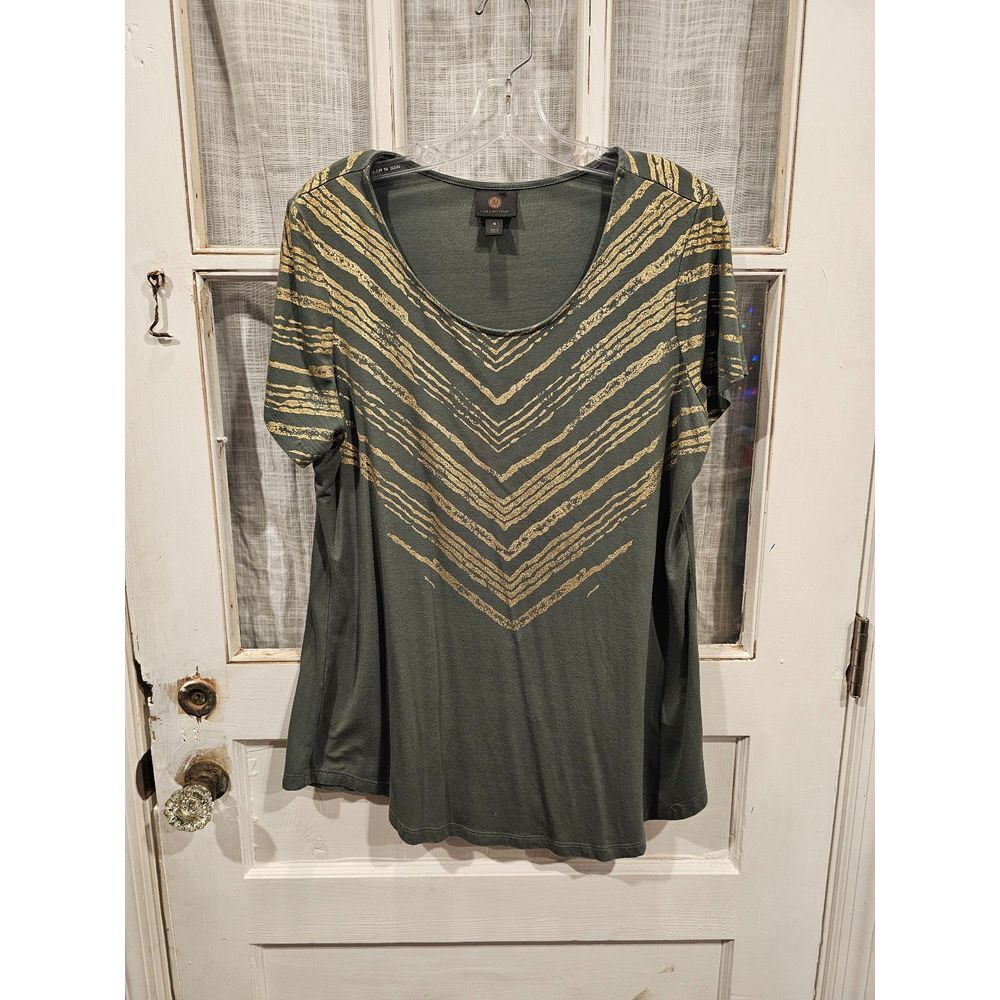 JM‎ Collection Green and Gold Women's Top